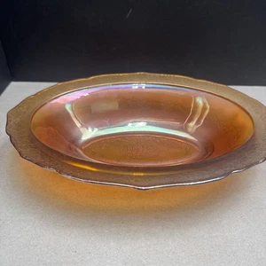 Vintage Federal Glas Normandie schillernde Gemüseschale Ringelblume 10,5 "x 7,5" - Bild 1 von 8