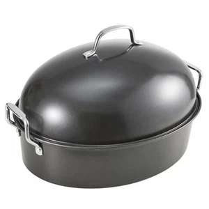 Extra Large Roasting Pan with Lid - Nonstick Turkey Roaster with Rack 18 x 14 - Picture 1 of 7