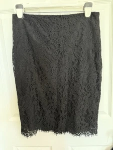 Falda Lápiz Lauren Ralph Lauren Negra Floral Encaje Talla 6 Clásica Forrada LRL - Imagen 1 de 7