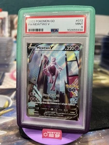 PSA 9 MINT Mewtwo V 072/078 Pokemon Go FA Full Art Ultra Rare Pokemon TCG - Picture 1 of 2