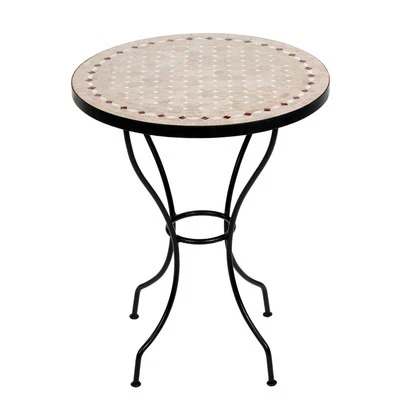 ALBENA MAROKKO GALERIE Marokkanischer Mosaiktisch "YENA" Tisch Bistrotisch Gartentisch 60cm