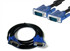 5 FT 5feet 15 PIN SVGA VGA Monitor M M Male 2 Male Cable BLUE CORD FOR PC TV USA - Picture 1 of 4