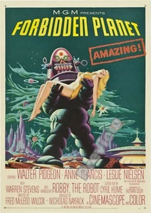 Forbidden Planet 1956 American Science Fiction Print Poster Wall Art Picture A4+ - Picture 1 of 4