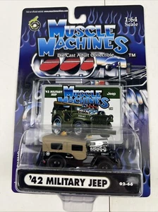 Muscle Machines Blower 1942 '42 Military Jeep 02-66 Black with Tan Top 1:64 - Picture 1 of 3