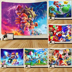 Super Mario 3D tapisseries esthétiques suspendues murales pour chambre à coucher décoration maison cadeau