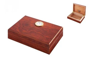 ANGELO MINI BROWN CIGAR HUMIDOR w./ HYGROMETER & HUMIDIFIER ** NEW ** - Picture 1 of 1
