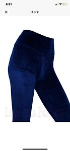 blue velvet capri length leggings 