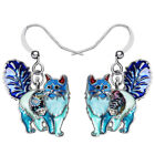 Enamel Alloy Cartoon Furry Cat Kitten Earrings Dangle Gifts Pets Charms Jewelry