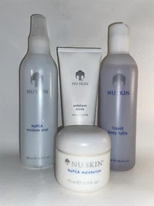 NU Skin Moisture NaPCA Mist Exfoiliant Scrub Liquid Body lufra Set Lot 4 Sealed - Picture 1 of 1