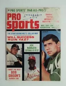 1968 Pro Sports Magazine YAZ Gibson Namath - - Picture 1 of 1