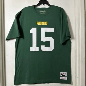Bart Starr #15 Green Bay Packers Mitchell & Ness Mens XL Green T-Shirt New - Picture 1 of 17