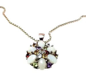 schöner Ketten Anhänger bunt Multicolor mit Venezianer Kette ITALY 925er Silber - Bild 1 von 4