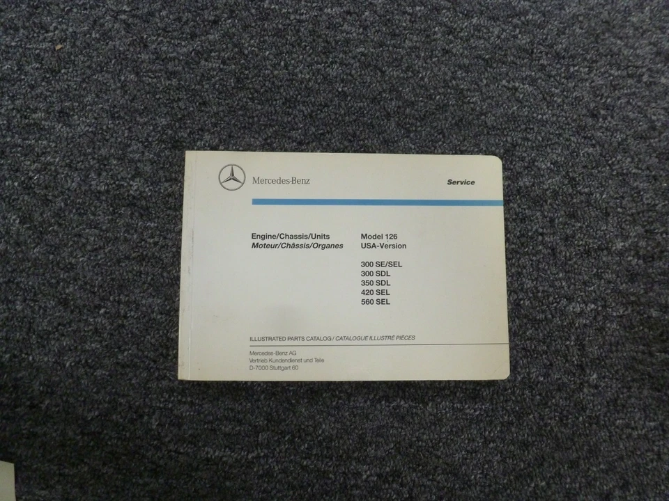 Mercedes Benz 560SEL MOTOR 1986-1991 manual catálogo piezas 1987 1988 1989 1990 Foto 1 de 1