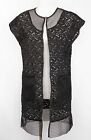 STEVE MADDEN Cover-up Size O/S Out-of-Town Mesh Kimono Pockets  Black  NWT $58
