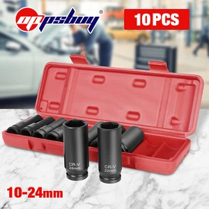 10pcs Impact Socket 10-24MM Drive Deep 1/2" Metric Tool Garage Workshop Tool Set - Picture 1 of 11