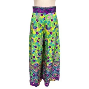 Vintage Alex Coleman Womens 70s Floral Wide Leg High Waist Pants Size 6 - Picture 1 of 9