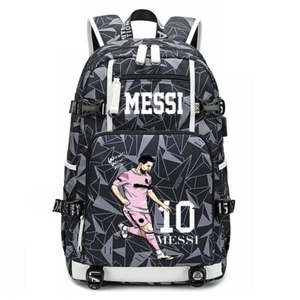 Soccer Football MESSI 10 Laptop Backpack Student Schoolbag Travel Bag - Picture 1 of 10