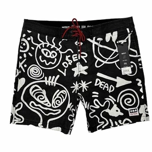 Misfit Mad Minds M/SF/T NWT Dead Yes Shorts Size 34 Black Surf Wear Boardies - Foto 1 di 17