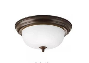 Progress Lighting, P3925-20ET, 2-Light Flush Ceiling Light, Antique Bronze, NIB - Picture 1 of 5