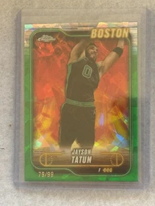 Zafiro cromado Topps 2024-25 - Jayson Tatum #51 refractor verde/99 - Imagen 1 de 2