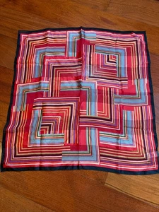 Oscar by Oscar de la Renta Geometric Silk Scarf | MCM | Multicolor | 21" Square - Picture 1 of 12