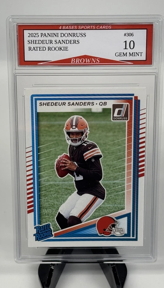 2025 Panini Donruss Shedeur Sanders Cleveland Browns Rookie Card 306 Gem Mint 10 - Image 1 of 1