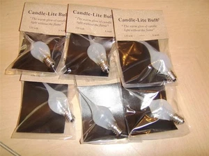 Pack 6 - 6 Watt LARGE Candle-lite Silicone Light Bulbs Candelabra 3640821 - Picture 1 of 1
