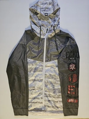 ECKO UNLTD Jacket Men Medium Gray Camouflage Hooded Windbreaker Y2K Skater Rhino - Image 1 of 4