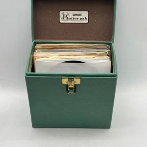 Lot of 50 Vintage 45 RPM Singles w/ Indexed Platter‑Pak Case – VG to EX - Picture 1 of 14