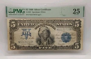 1899 $5 Silver Certificate Note "Indian Chief" PMG 25 VF Fr. #281 - Picture 1 of 2