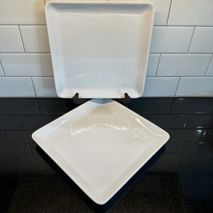Pampered Chef Simple Additions Medium Square Dinner Plates 10" #1930 Set of 2 - Picture 1 of 11
