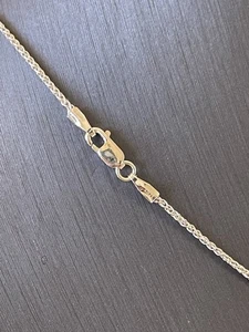 20” white gold chain Spiga 1mm Thick Lobster Closure 14kw - Picture 1 of 5