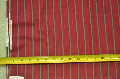 By 1/2 Yd, Vintage, Stripes on Dark-Red Quilt Cotton, Concord/Kessler, M6014 - Image 1 of 4