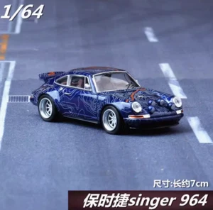 1:64XCARTOYS POPRACE pływak Porsche 964 ciemnoniebieskie ozdoby kolekcja - Zdjęcie 1 z 2