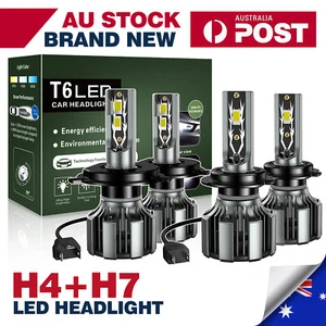 Combo H4 H7 LED Headlight Kit Globe 6000K Bulbs Front For SUZUKI SWIFT 1999-2010 - Picture 1 of 13