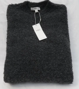 LADIES MARKS & SPENCER COLLECTION MOONDUST/GREY CREW NECK JUMPER WITH WOOL M - Picture 1 of 8
