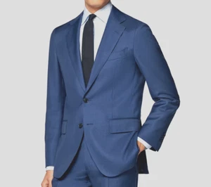 2023 LINEA UOMO Bright Blue Sport Coat Suit Blazer 42L Cotton - Picture 1 of 8