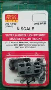 N MICRO TRAINS 003 42 061 SL 6 Wheel Lightweight Passenger Car Trucks 1018S - Picture 1 of 1