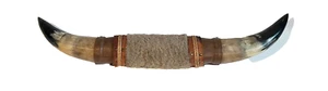 Vintage montierte echte Lenkhörner mit Leder und Seil und Metallakzenten 29" - Bild 1 von 8