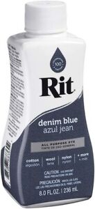 Rit Dye Liquid 8oz - All Purpose Dye - Same Day Shipping (Denim Blue)
