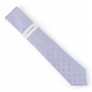 Calvin Klein Men's Grid Texture Solid Tie Necktie Classic 3" Lilac Silk Blend - Picture 1 of 5
