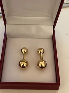 Gemelos Cartier vintage con barra de oro de 14 quilates - Imagen 1 de 10