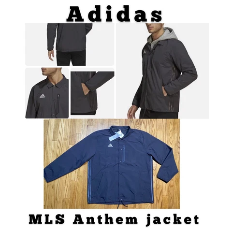 Adidas MLS Anthem Button Up Track Soocer Jacket Black Men’s XL New! Cover