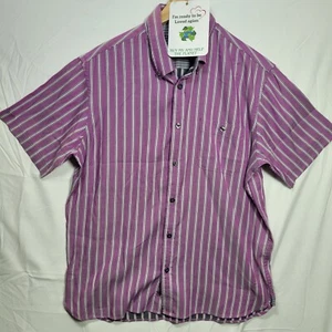 Blue Harbour Button-Up Shirt Men Size M Purple Short Sleeve Collared Top - Picture 1 of 9