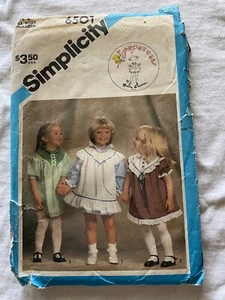 Vtg Popovers Simplicity Toddlers' Dress & Panties Pattern #6501 Size S-M-L UNCUT - Picture 1 of 5