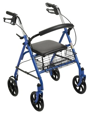 Rollator Walker with Seat for Seniors, 8" Wheels Walker, Lightweight, Adjustable - Image 1 of 4