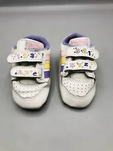 Zapatos de bebé Fisher Price vintage años 90 talla 3 suela suave rosa púrpura - Imagen 1 de 8
