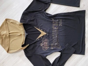 Damenshirt, Shirt mit Kapuze, Langarm, Lurex, VOOX Gr. 38/40 schwarz - Bild 1 von 2