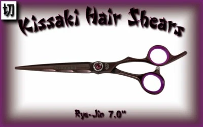 Kissaki Pro Hair Scissors 7.0" Ryu-Jin Black Cherry Titanium Hair Cutting Shears - Image 1 of 4
