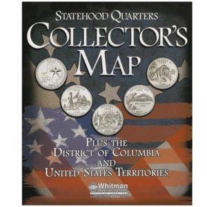 Statehood Quarters Map Oversized Folder/Map - Full Color - Whitman - Picture 1 of 1